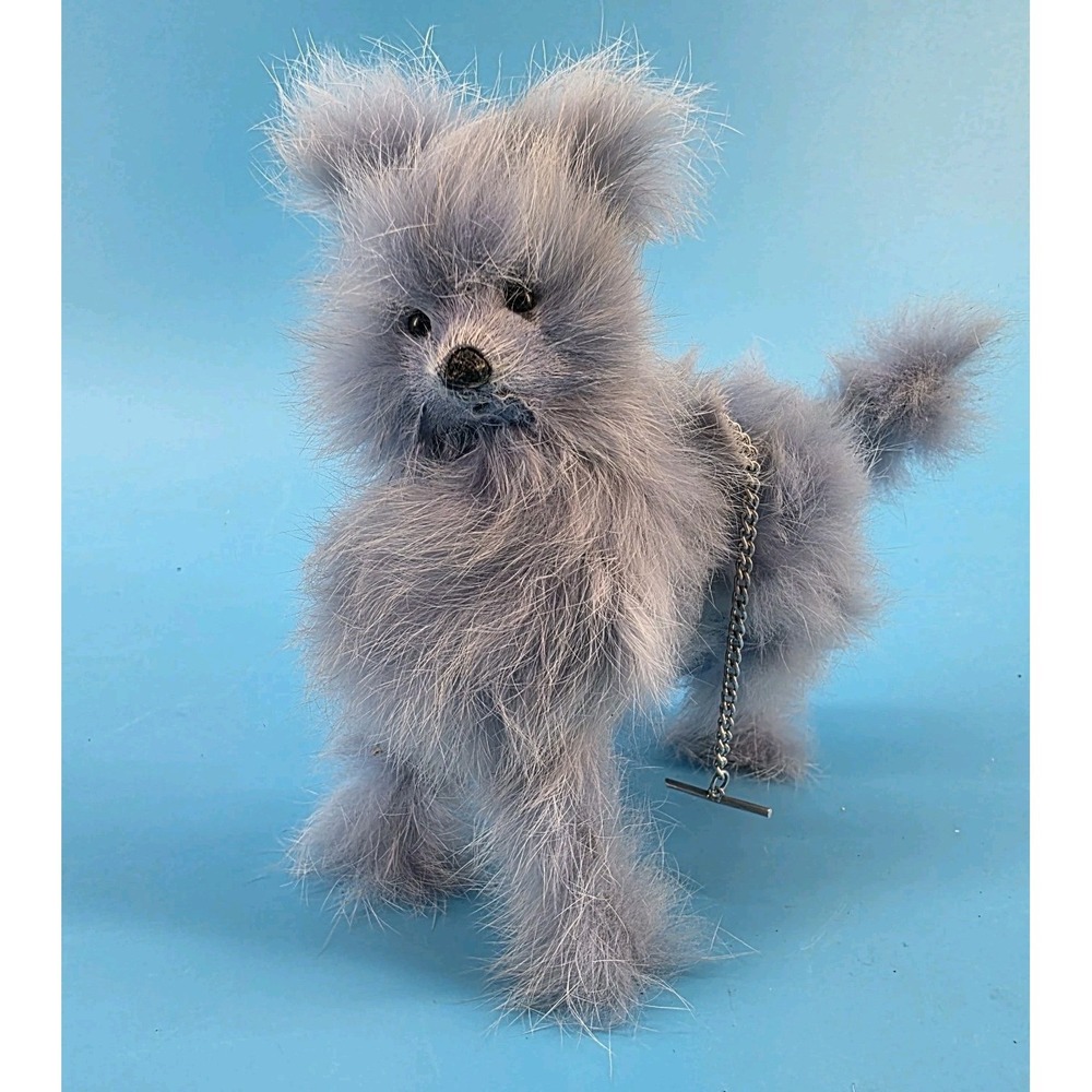Vintage Napco "Paddle Dog"‎ Light Blue/Grey With Leash
